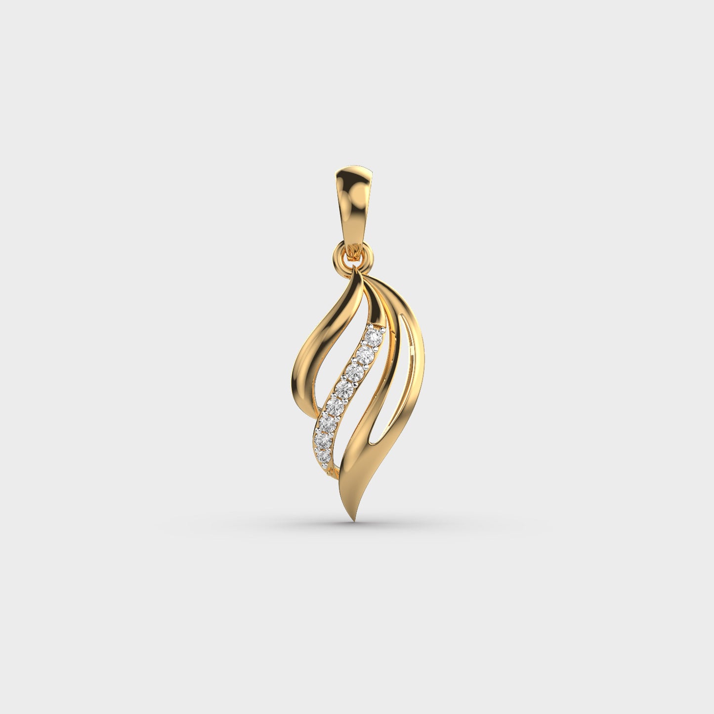 Sleek Fall Diamond Pendant(Without Chain)