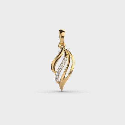 Sleek Fall Diamond Pendant(Without Chain)