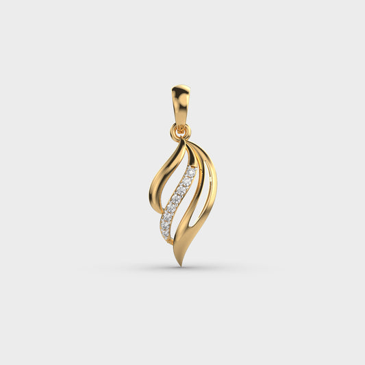 Sleek Fall Diamond Pendant(Without Chain)