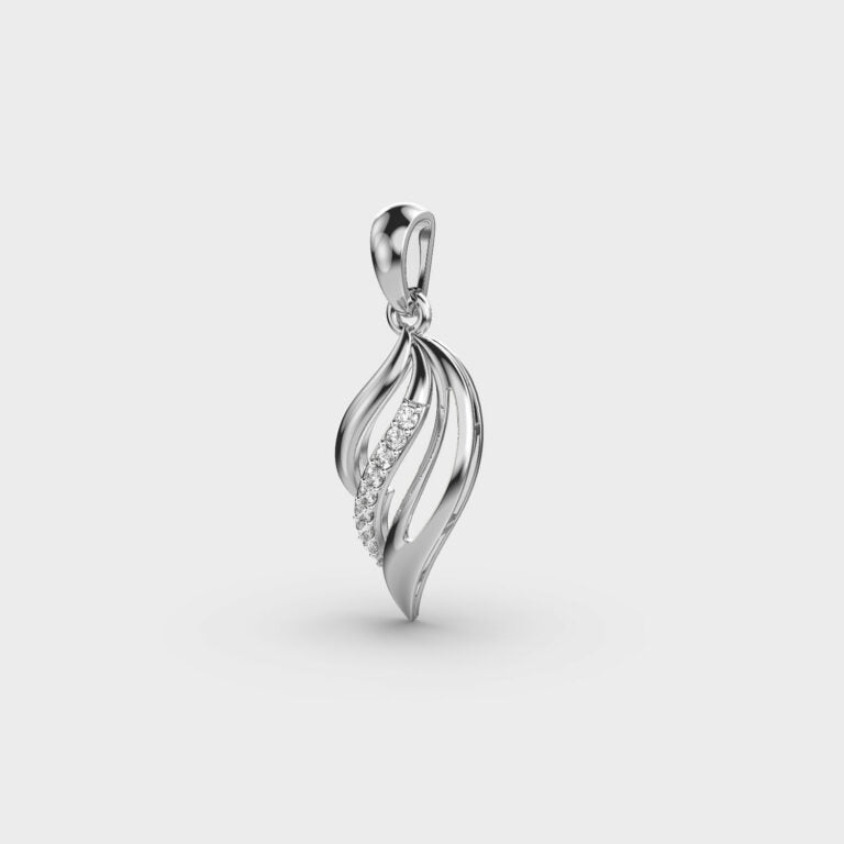 Sleek Fall Diamond Pendant(Without Chain)