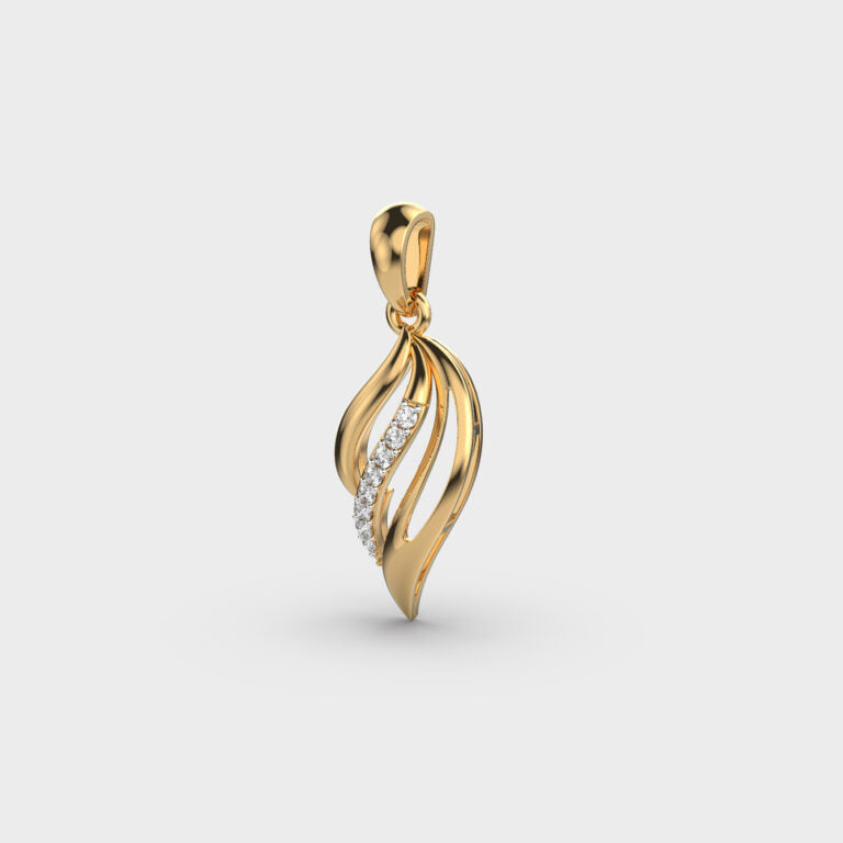 Sleek Fall Diamond Pendant(Without Chain)