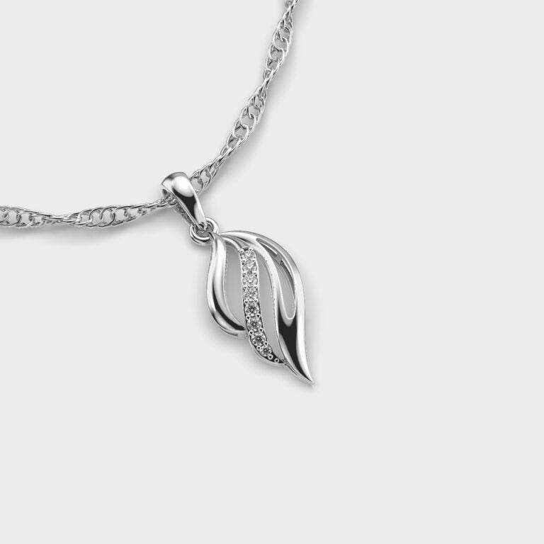 Sleek Fall Diamond Pendant(Without Chain)
