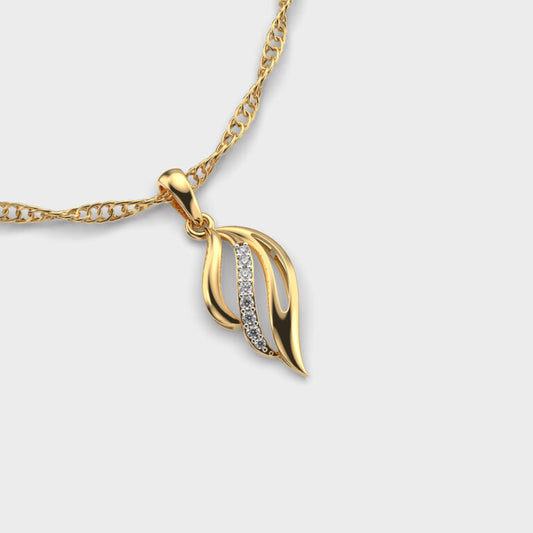 Sleek Fall Diamond Pendant(Without Chain)