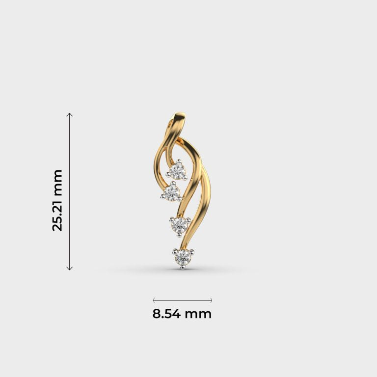 Falling Petals Diamond Pendant (Without Chain)