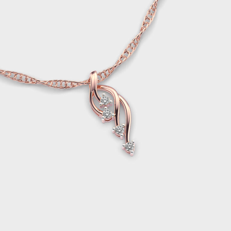 Falling Petals Diamond Pendant (Without Chain)