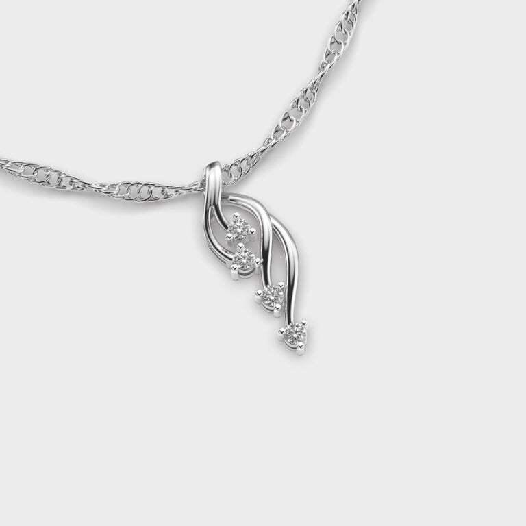 Falling Petals Diamond Pendant (Without Chain)