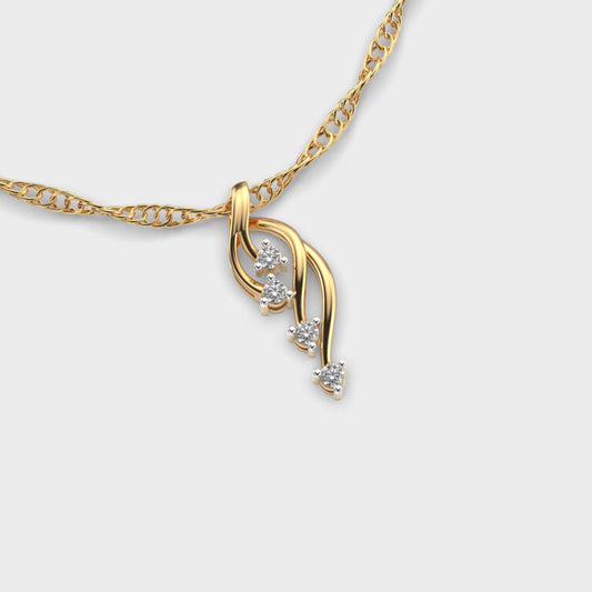 Falling Petals Diamond Pendant (Without Chain)
