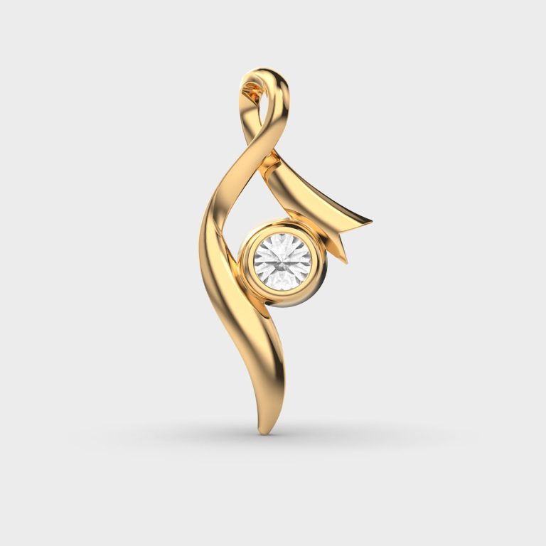 Swirling Ribbons Padma Cut Diamond Pendant