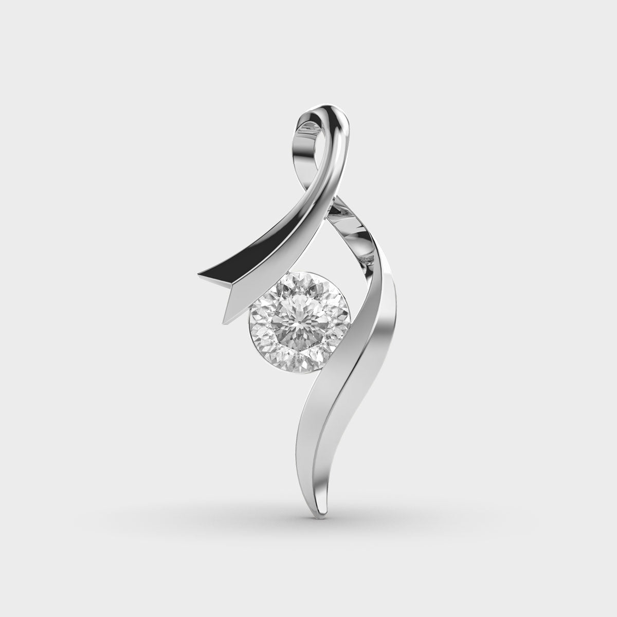 Swirling Ribbons Padma Cut Diamond Pendant