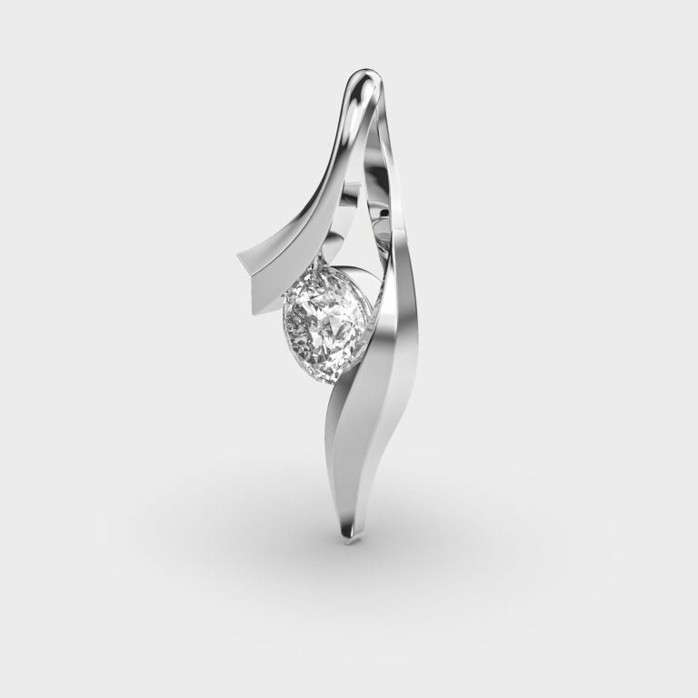 Swirling Ribbons Padma Cut Diamond Pendant