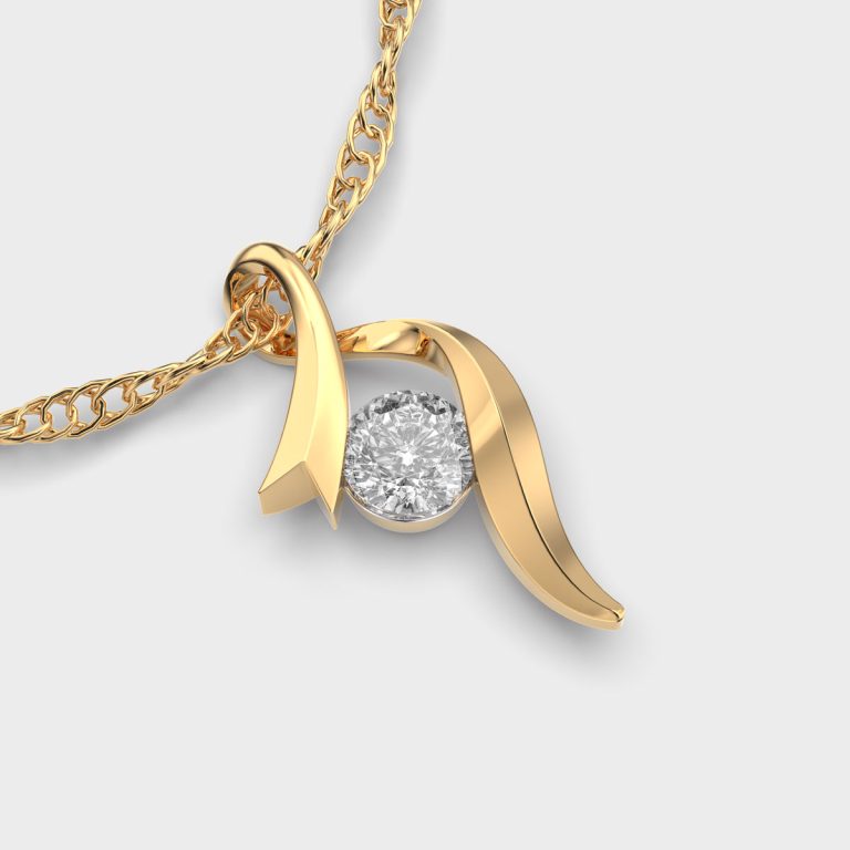 Swirling Ribbons Padma Cut Diamond Pendant