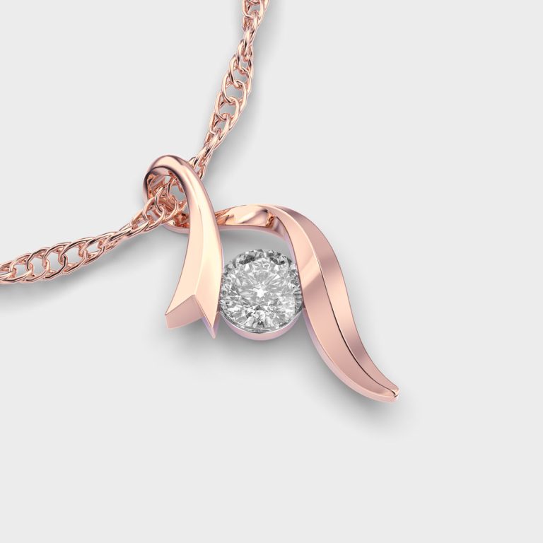 Swirling Ribbons Padma Cut Diamond Pendant